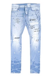Kariym Balthazar Embroidered Paint Splattered Jeans