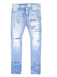 Kariym Balthazar Embroidered Paint Splattered Jeans