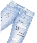 Kariym Balthazar Embroidered Paint Splattered Jeans